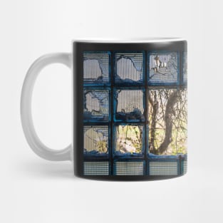 Shattered glass brick window Mug